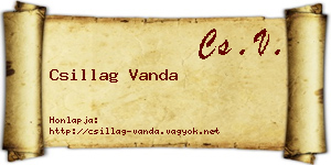 Csillag Vanda névjegykártya